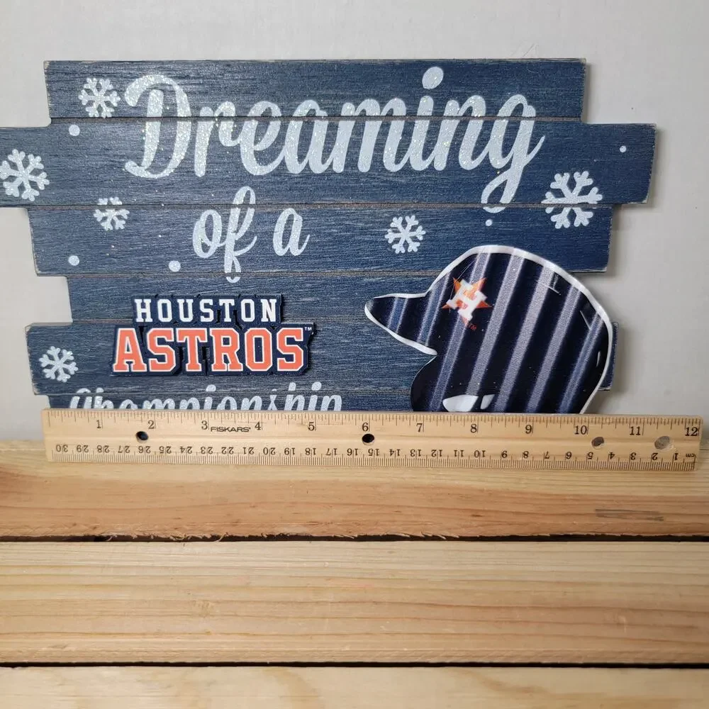 FOCO MLB Merch Houston Astros Christmas Sign 